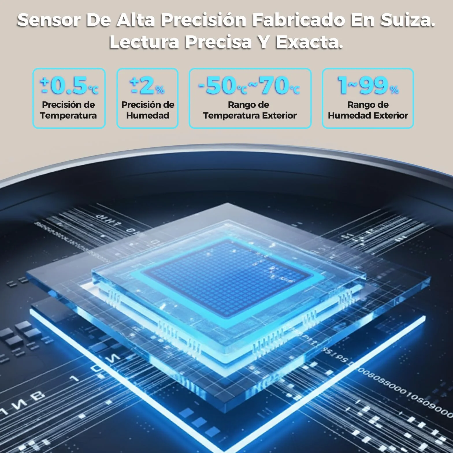 Termómetro inalámbrico para interiores y exteriores funciona con baterías, Sensor remoto de 100 m de alcance y pantalla con retroiluminación