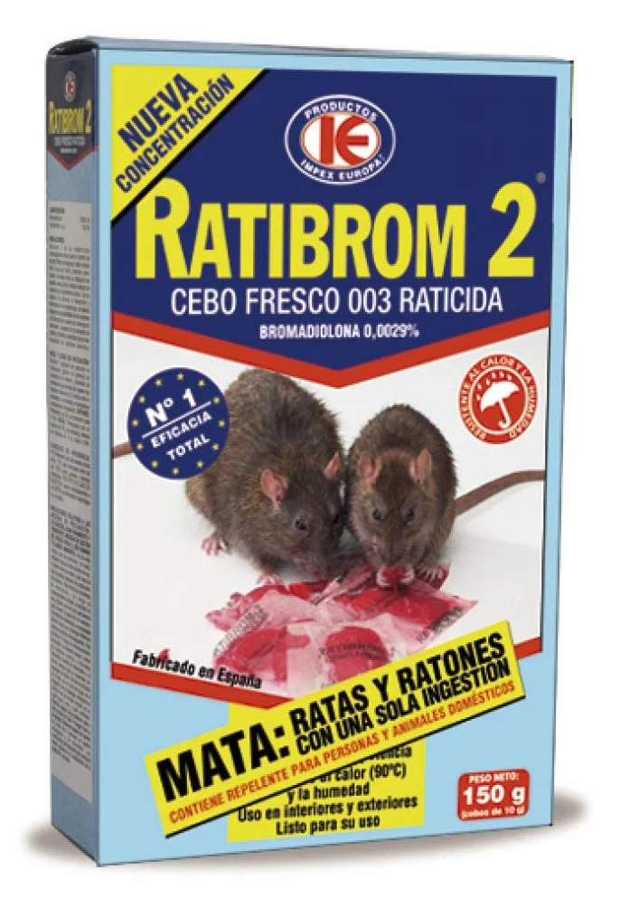 Ratibrom 2 - Cebo Fresco Raticida, 150 gr