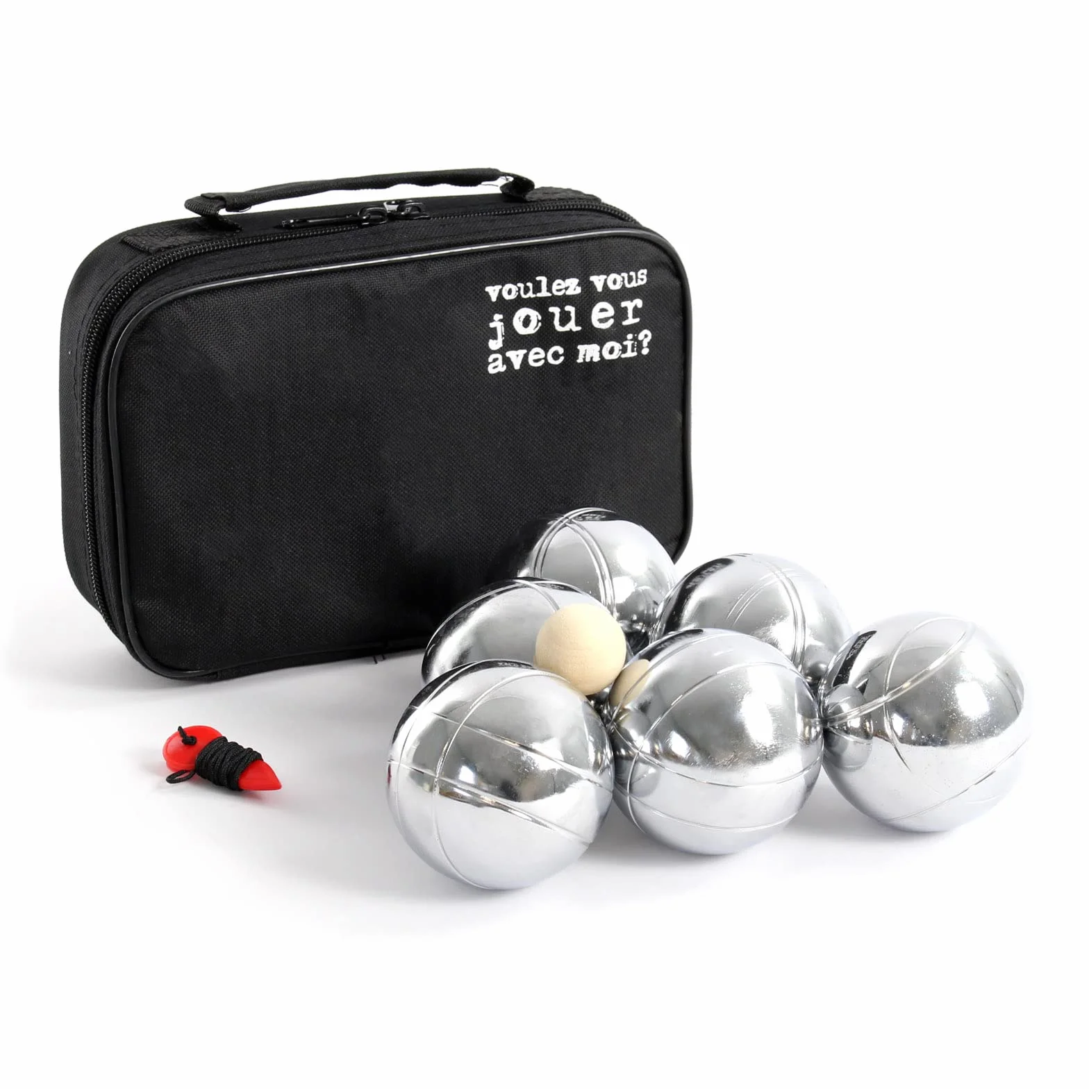Juego de Petanca 6 Bolas Metal con Bola Objetivo y Medidor Distancia