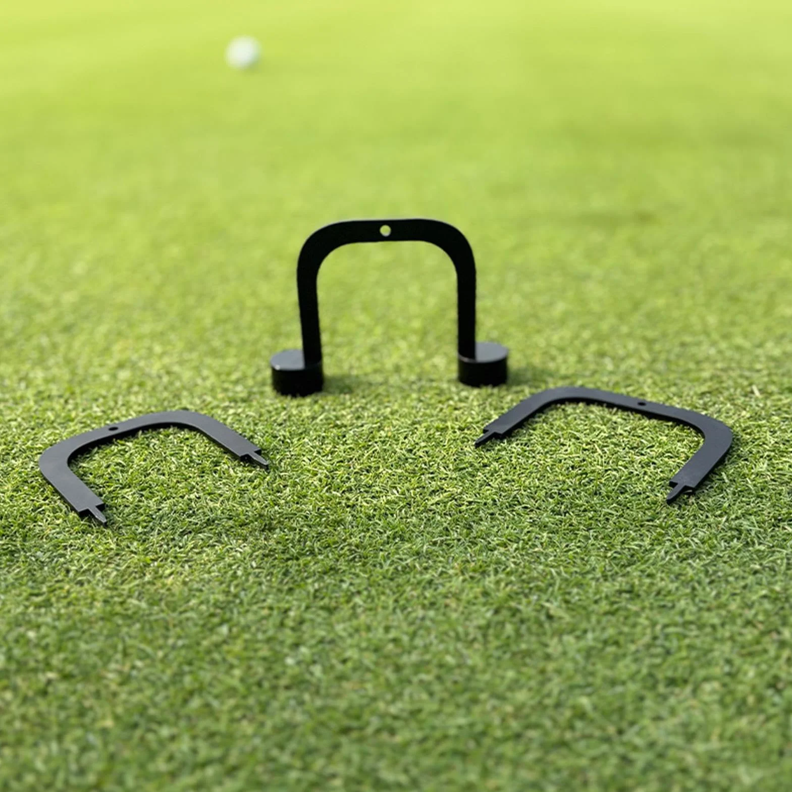 Golf Training Aid Portable Practice Putting Gates Compact Kit 12x10x4cm Black