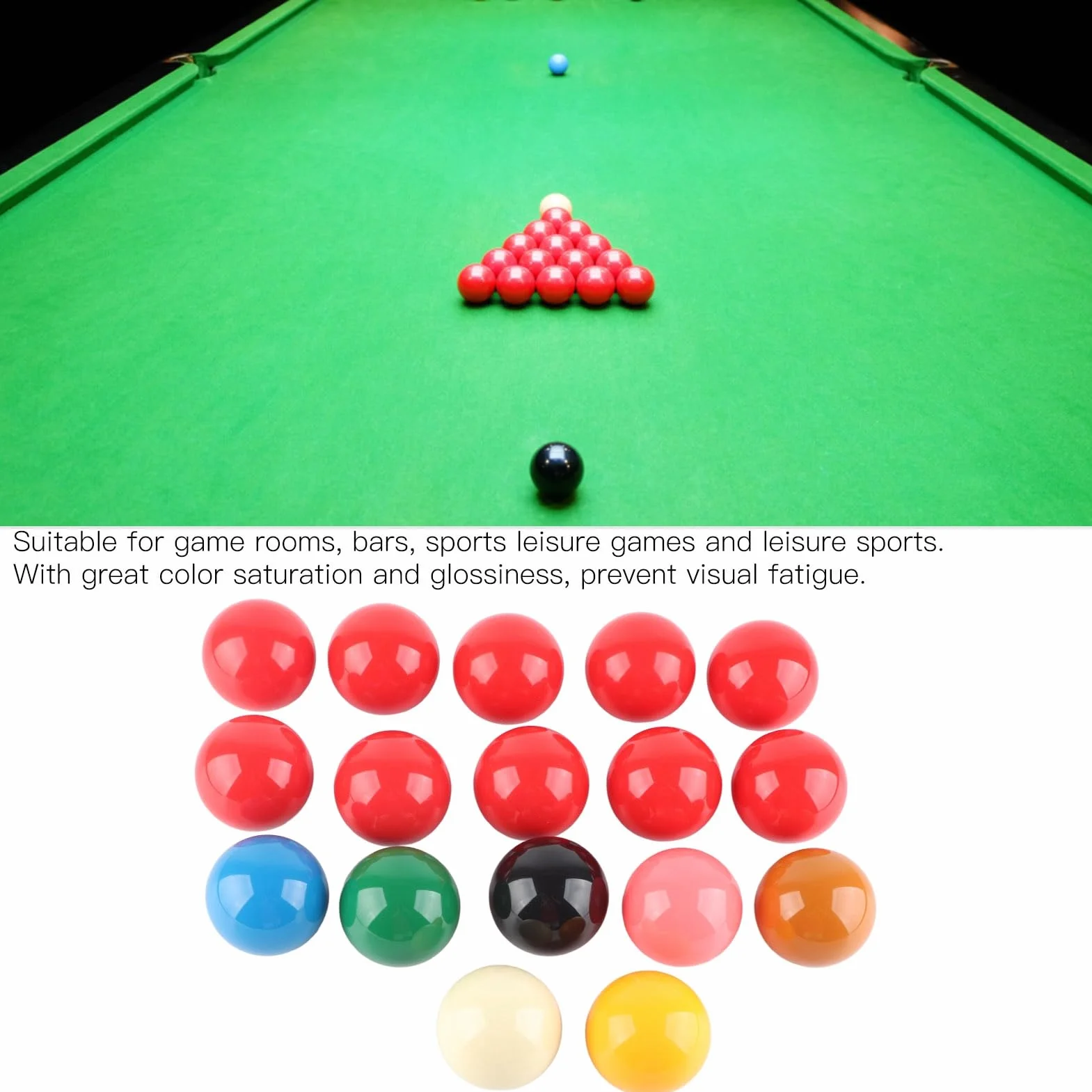BuyWeek Bolas de Billar Juego de Billar Snooker Ball 17 Piezas 57.2mm Resina