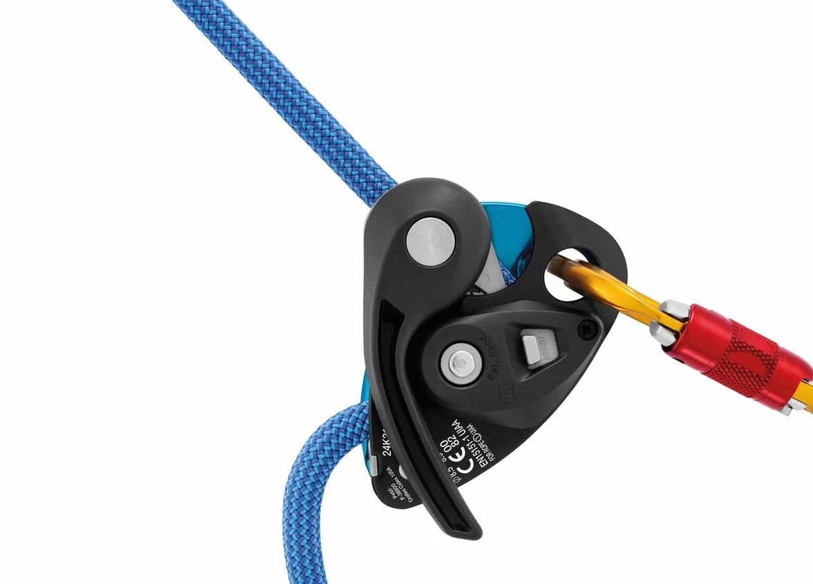 Petzl GRIGRI Dispositivo de sujeción con bloqueo asistido por leva y mango antipánico