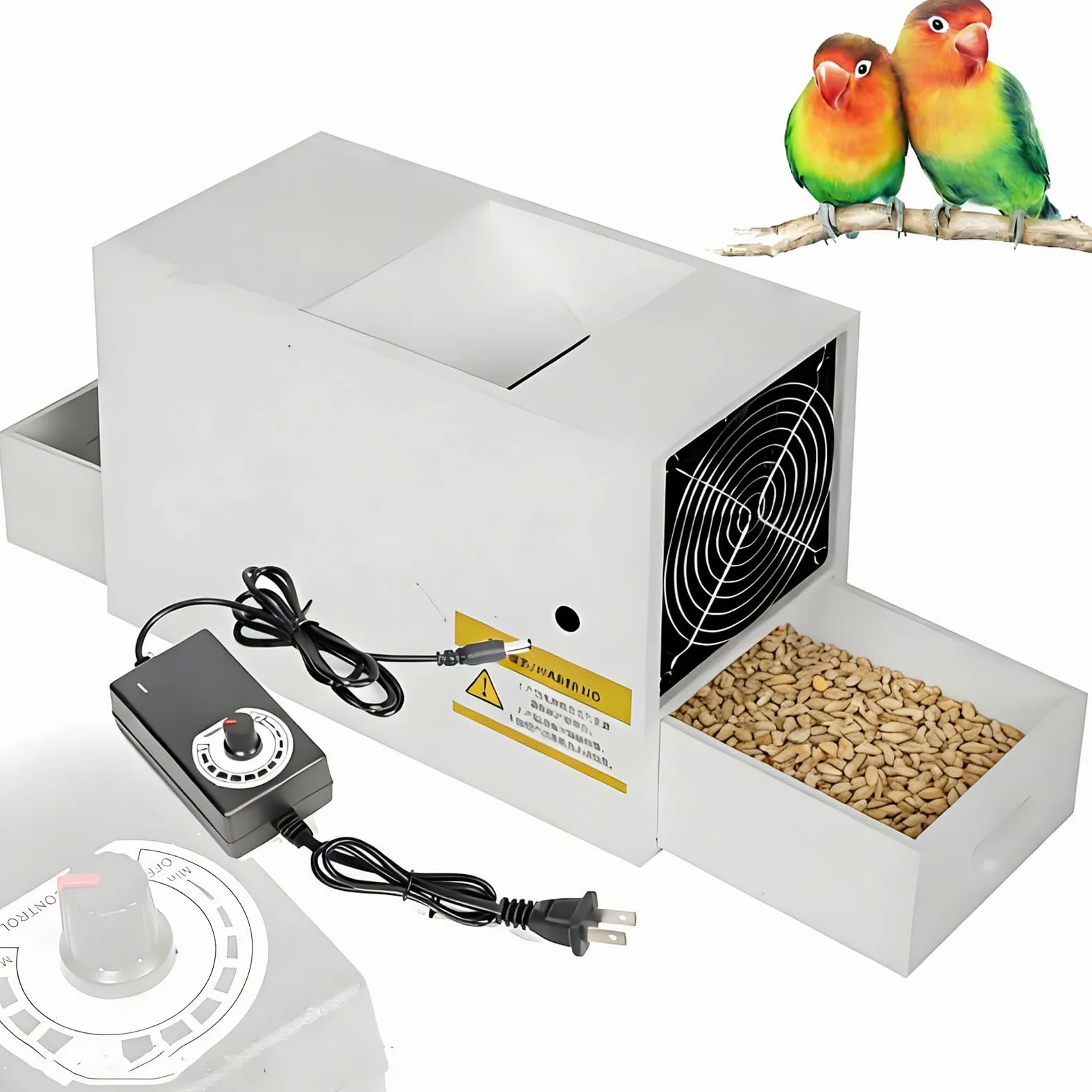 Divisor de cáscara soplada para alimentación de pájaros, máquina eléctrica de cáscara soplada de Grano, máquina de Limpieza limpiadora de Semillas con Ventilador de Velocidad Ajustable para Granos