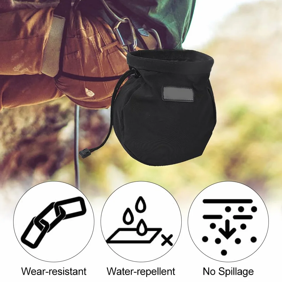 Bolsa de Magnesio para Escalada con Cinturón Ajustable - Chalk Bag para Aire Libre y Escalada Roca