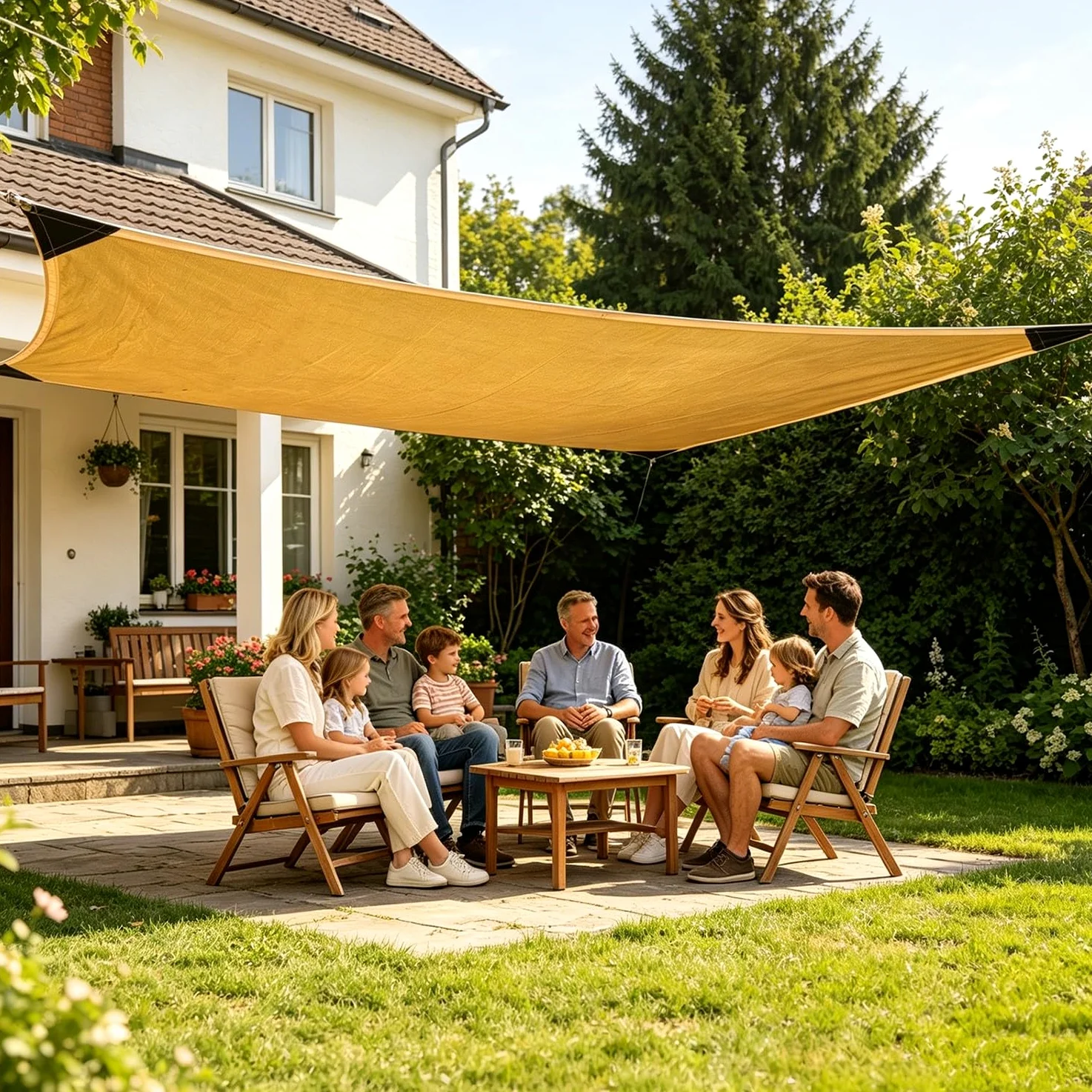 Red de Sombra con Anillas en D y Ojales de Aluminio, 3x4 4x5 5x6 6x8m Malla Sombreo HDPE 90% UV Transpirable, Esquinas Reforzadas para Jardín Pérgola Terraza Patio(Beige,5x10m)