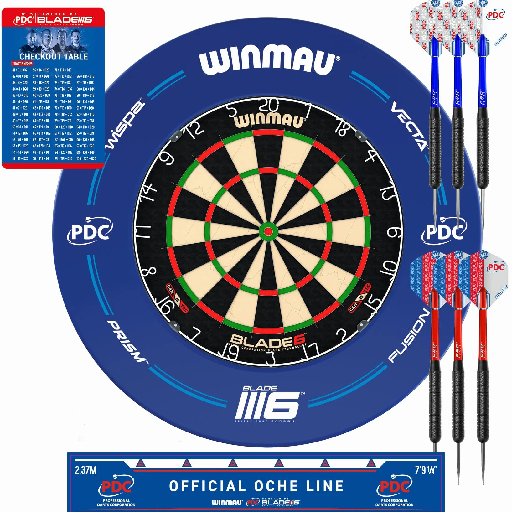 WINMAU Blade 6 Diana profesional de cerdas Especificaciones oficiales del torneo