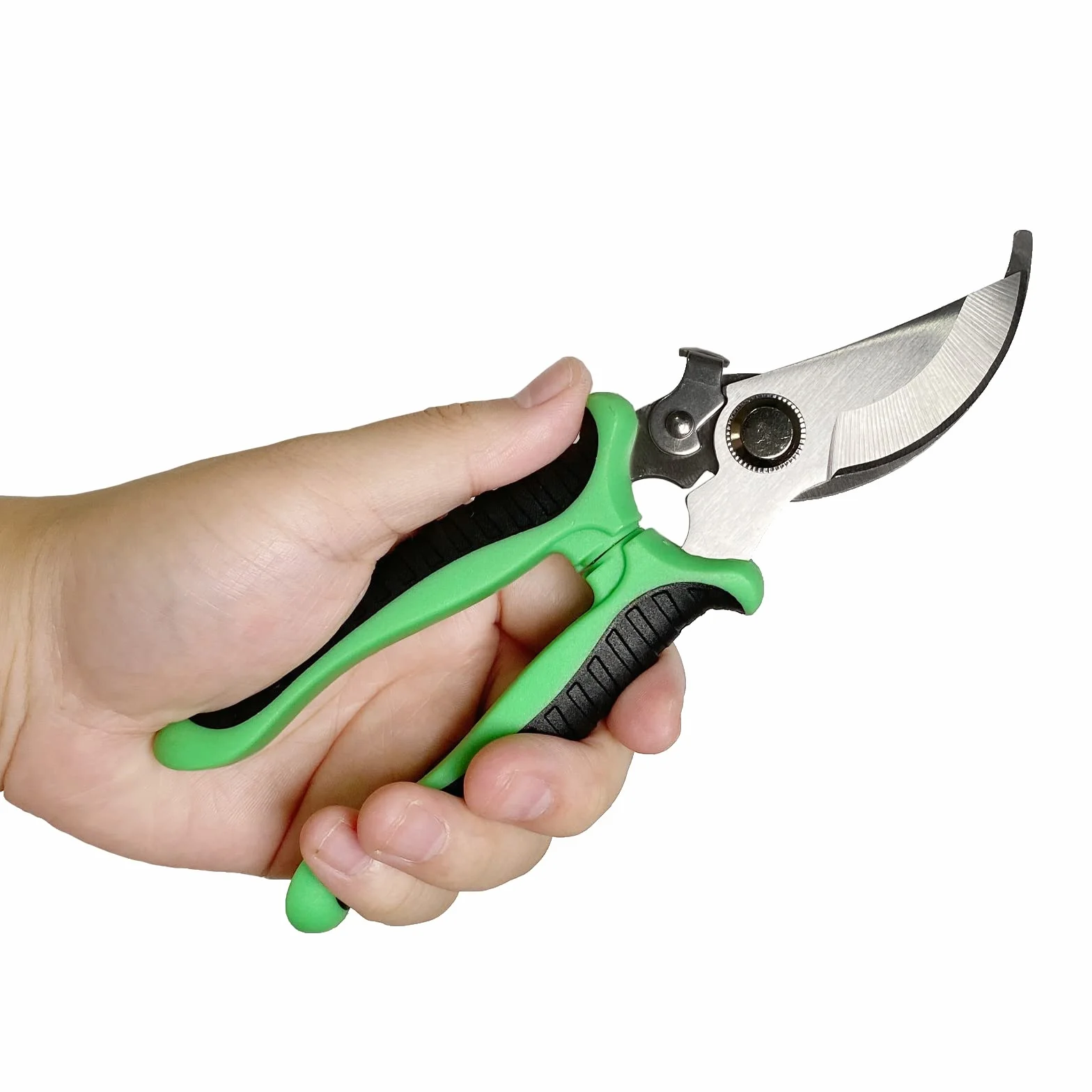 Newaner Tijeras de podar, antideslizantes con mango de bloqueo, de reparación profesional de flores, multifuncionales para cortar ramas y ratán（verde）