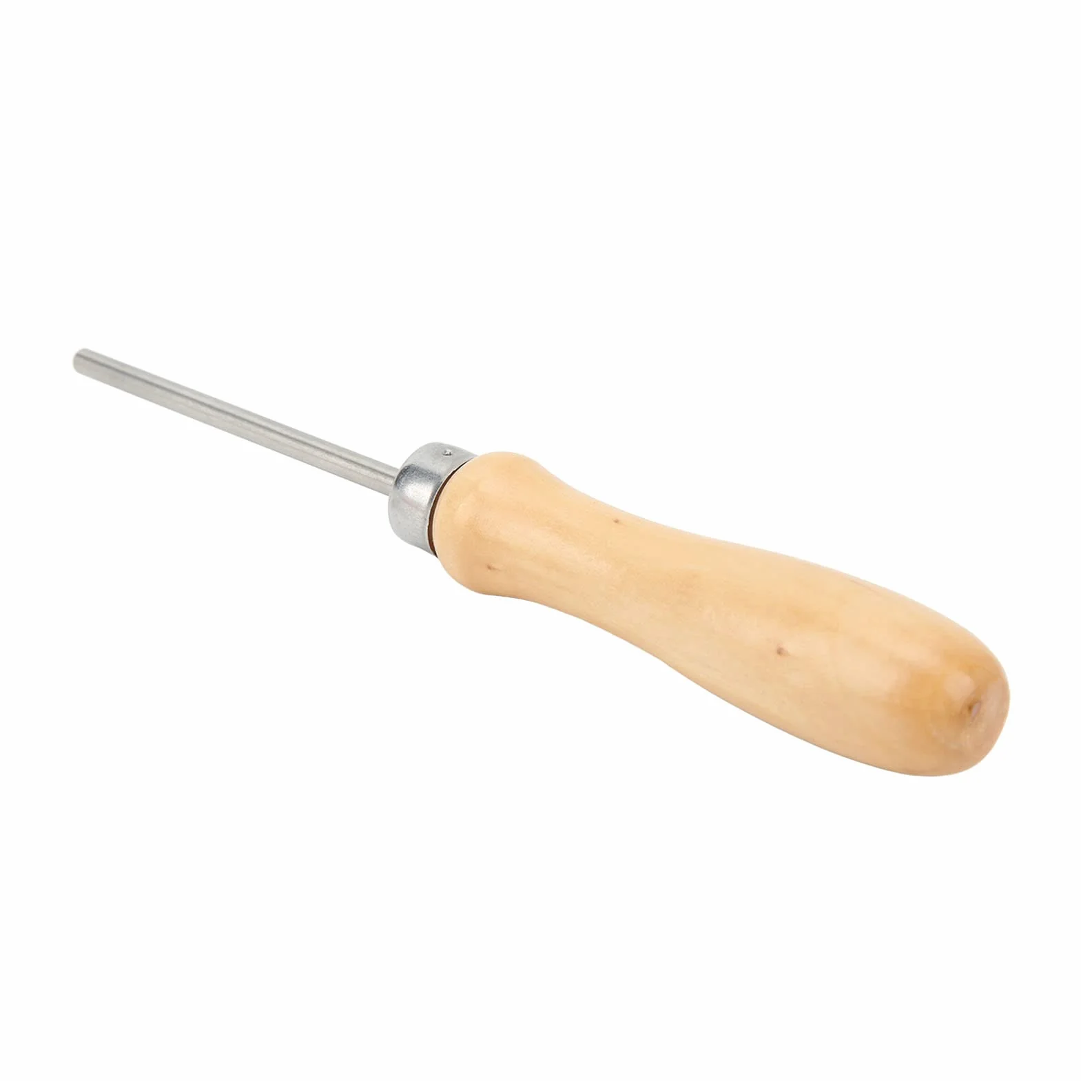 Punzón de cuerda de raqueta de acero inoxidable con mango de madera para reparación de tenis