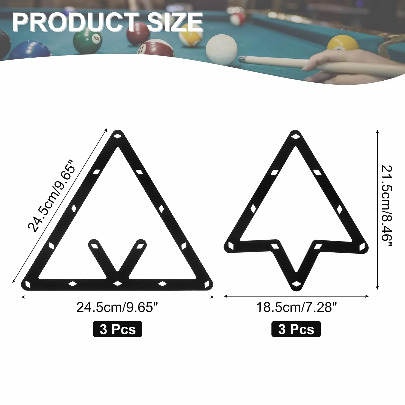 PATIKIL 6 Piezas Magic Rack, Combo Pack de Bolas 8, 9 y 10, Billiards Accessories