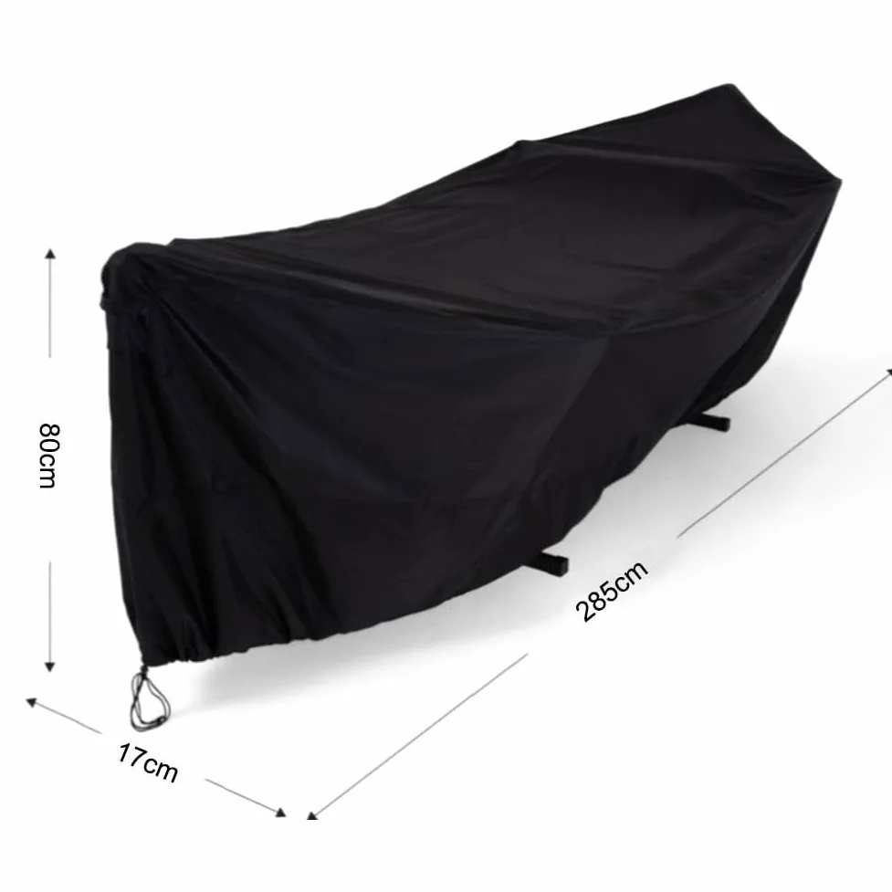 FUBESK Funda para silla colgante de tela Oxford para patio al aire libre, protector de muebles de jardín con protector contra la lluvia UV, para aspiradora de robot negro, 420 x 17 x 100 cm, piezas de