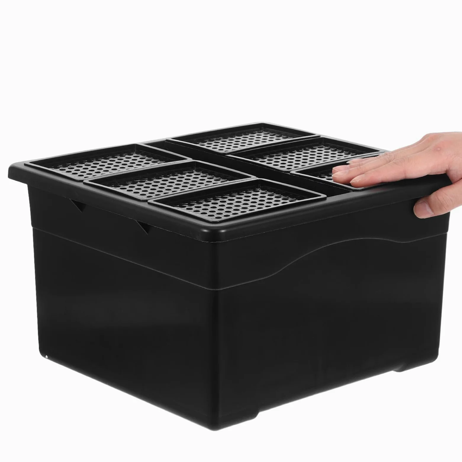 UPKOCH Set de 6 Jardineras Hidropónicas de Plástico Resistente 96 Orificios para Cultivo Hidropónico Interior Contenedor para Plantas Acuáticas Bandeja para Germinación en Laboratorio