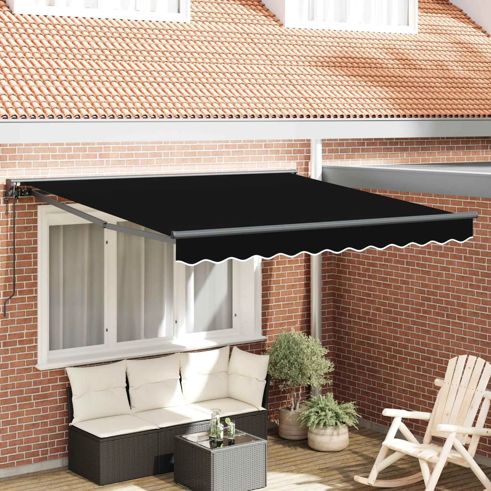 Toldo Motorizado 3 x 2,5 m, Toldo Eléctrico con Manivela, Toldo Articulado Eléctrico con Mando a Distancia, Toldos Exterior Terraza 3 x 2,5 m