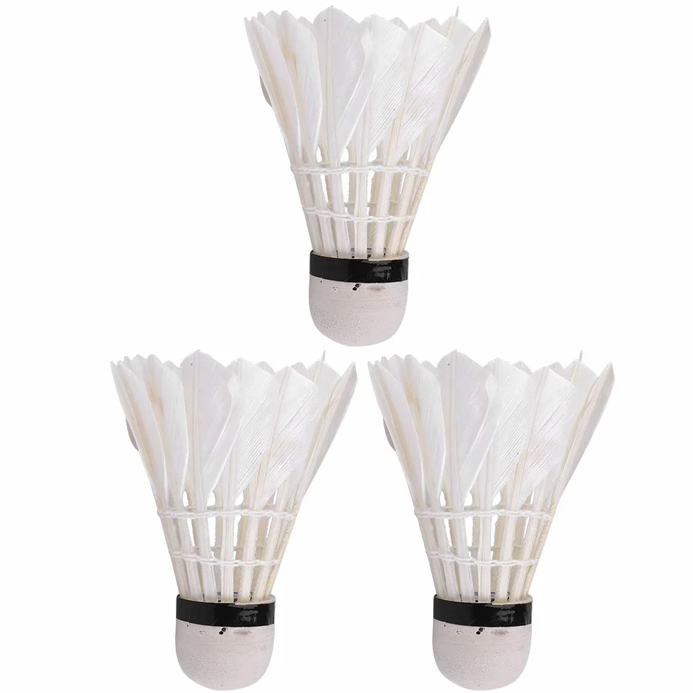 SANON Volantes de Bádminton Plumas de Ganso Estables Duraderos Birdies para Entrenamiento Deportivo Interior Exterior