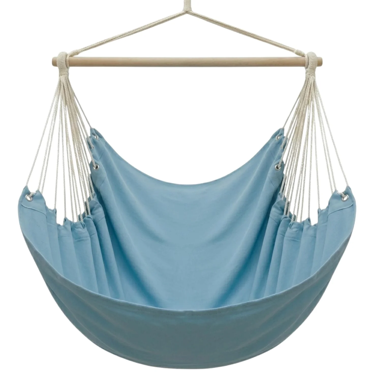 AMANKA Hamaca XXL para Toda la Familia | Asiento suspendido 190x140cm | 100% algodón | Hamaca para el jardín Peso máximo soportado 150 kg | Color Azul Pacifico