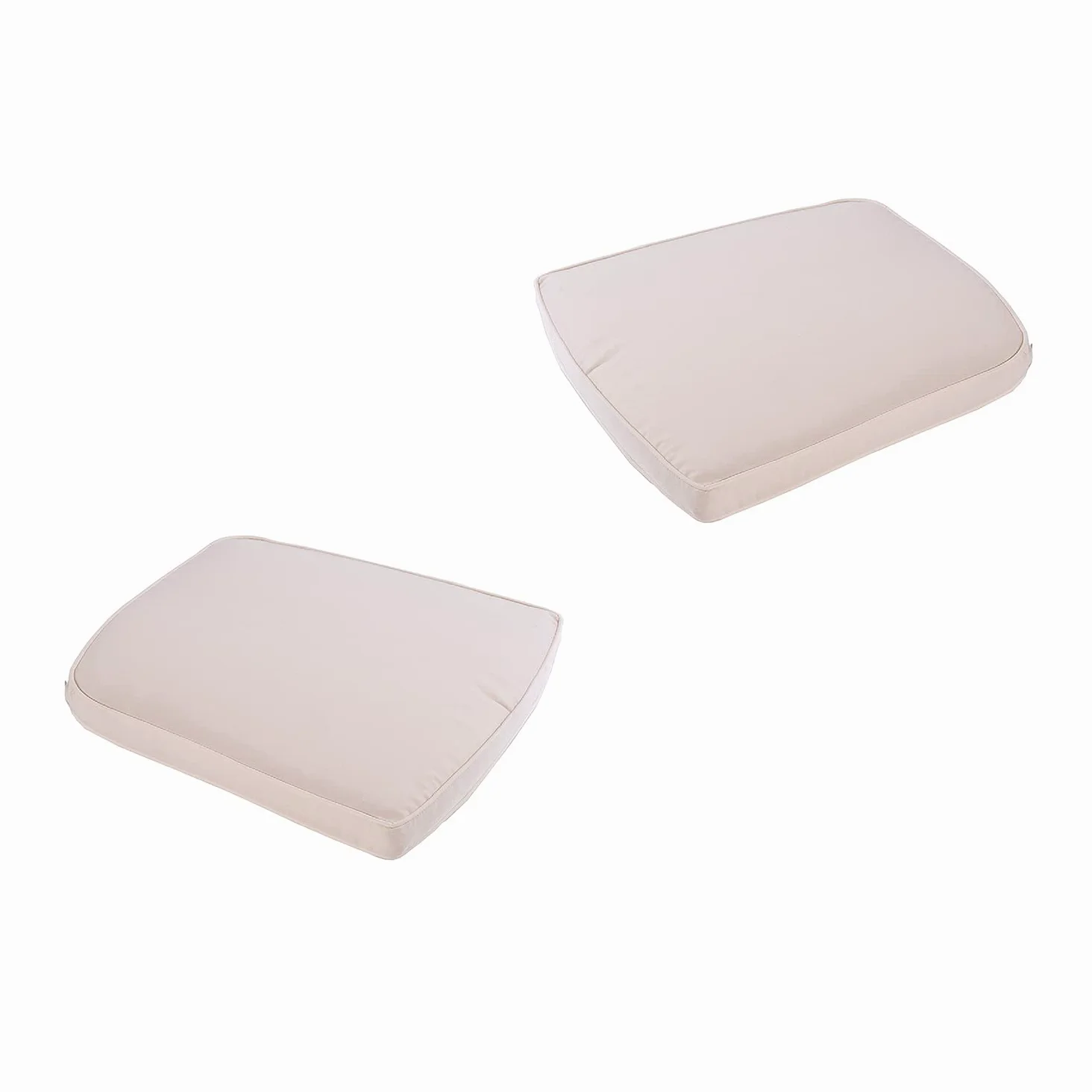 Pack 2 cojines para sillas de jardín, Forma curva, color beige, Medidas 45x47x5 cm, Repelente al agua, Desenfundable, Funda de cojín con relleno para sillas de terraza, Cojines silla de comedor jardín