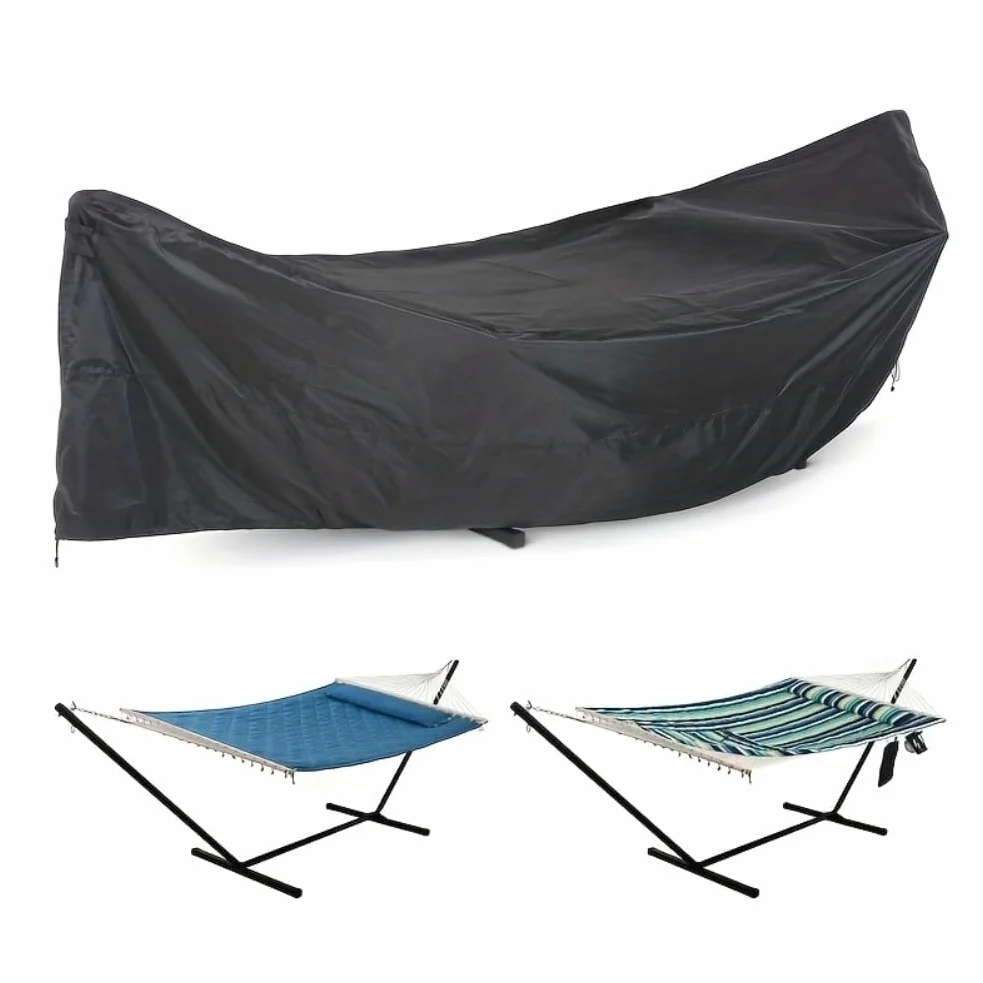 FUBESK Funda para silla colgante de tela Oxford para patio al aire libre, protector de muebles de jardín con protector contra la lluvia UV, para aspiradora de robot negro, 420 x 17 x 100 cm, piezas de