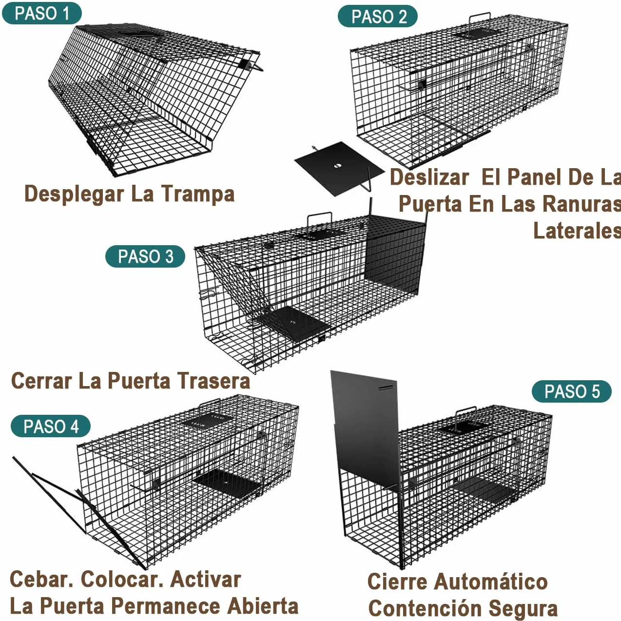 Trampa Viva 78x26x29cm Trampa para Animales como una Gran Trampa de Marta Trampa para Gatos Trampa para Zorros Trampa para Ratas con trampilla