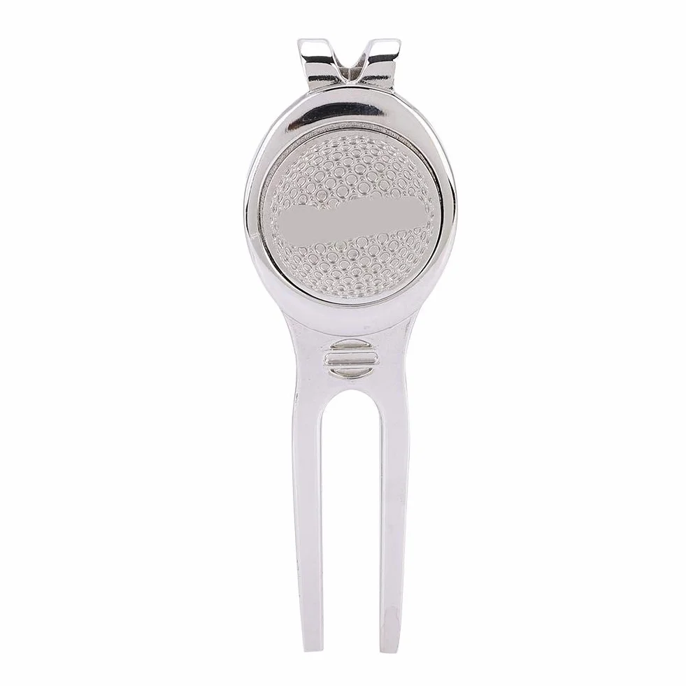 Vbest Life Herramienta Divot de Golf de aleación de Zinc con Marcador de Pelota magnético Accesorio de Golf D102 Silver