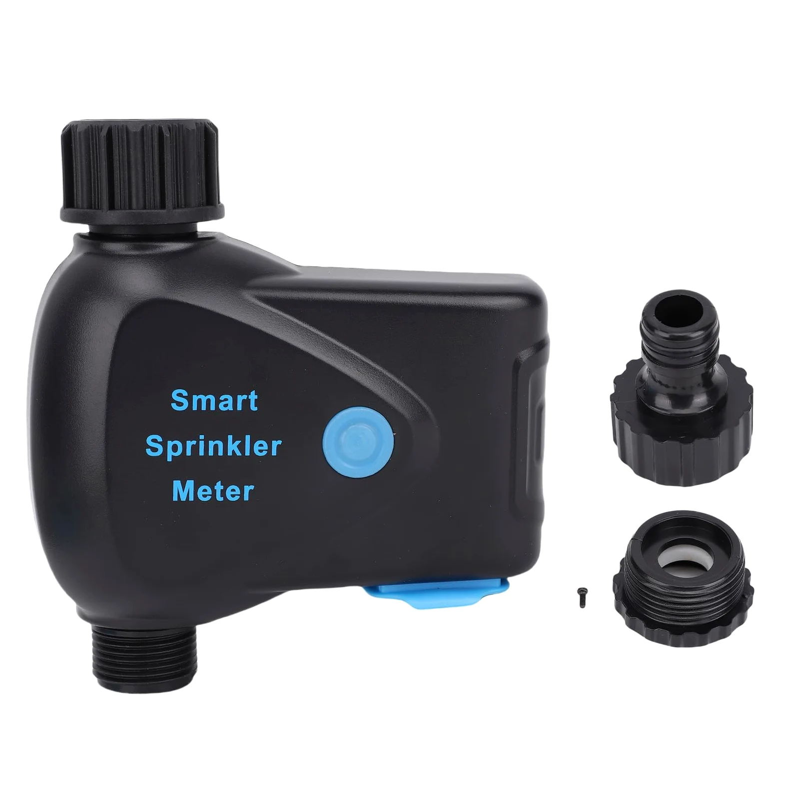 Yosoo Health Gear Temporizador de Aspersor Inteligente ABS WiFi Temporizador de Agua 2,4 GHz con Medidor de Flujo Retardo de Lluvia Controlador de Riego Alimentado por Batería para Riego de Manguera
