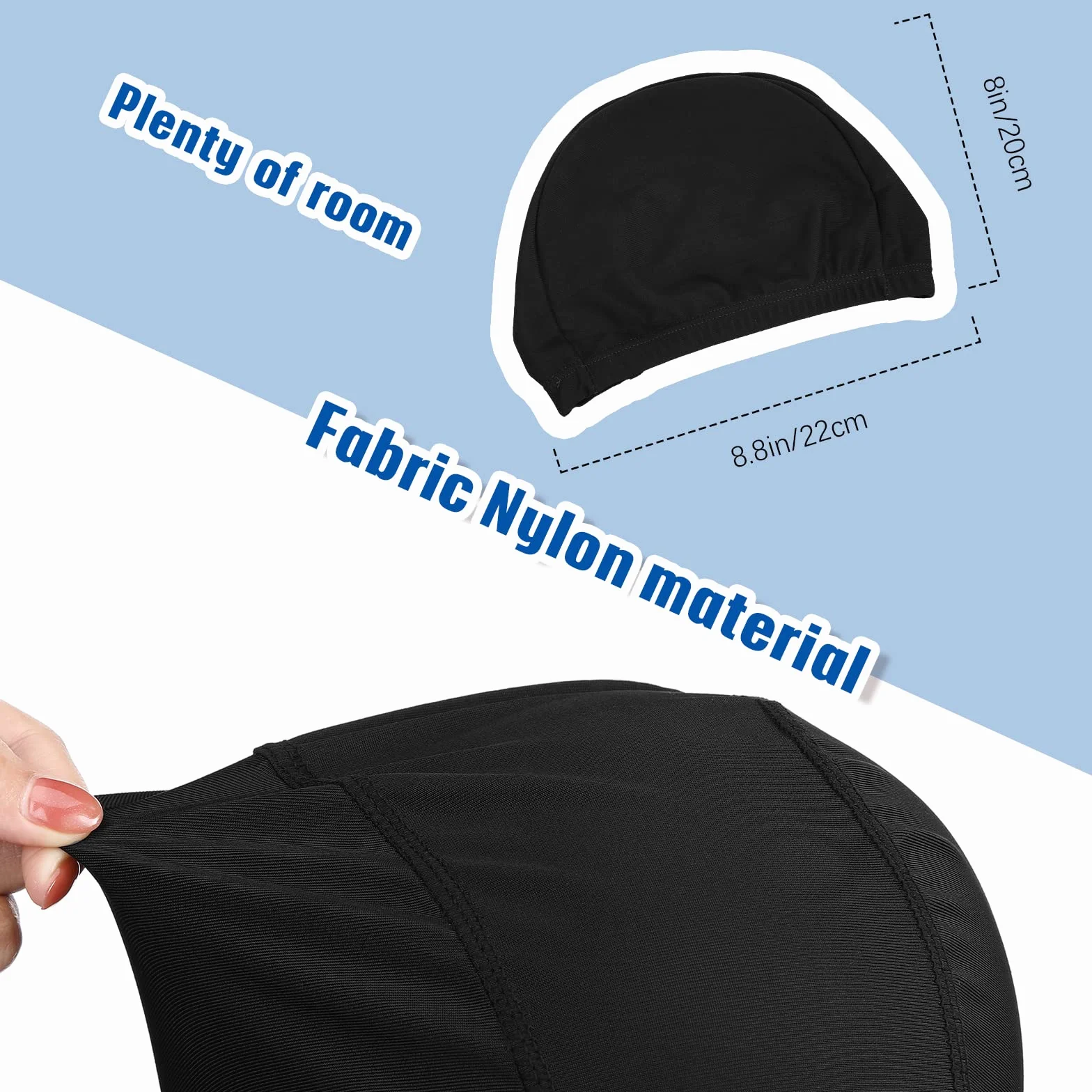 Gorros de Natación Elásticos Unisex Antideslizantes para Piscinas - 3 Pack