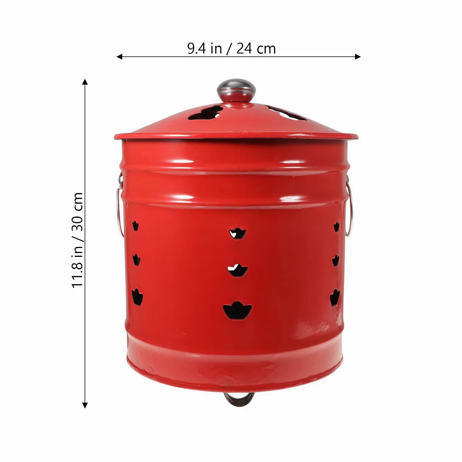Happyyami Incinerador de barril de combustión esmaltado, lata de metal para jardín, hoguera, patio, escombros, horno, cubo para desperdicios de dinero, jardín, hoguera de madera