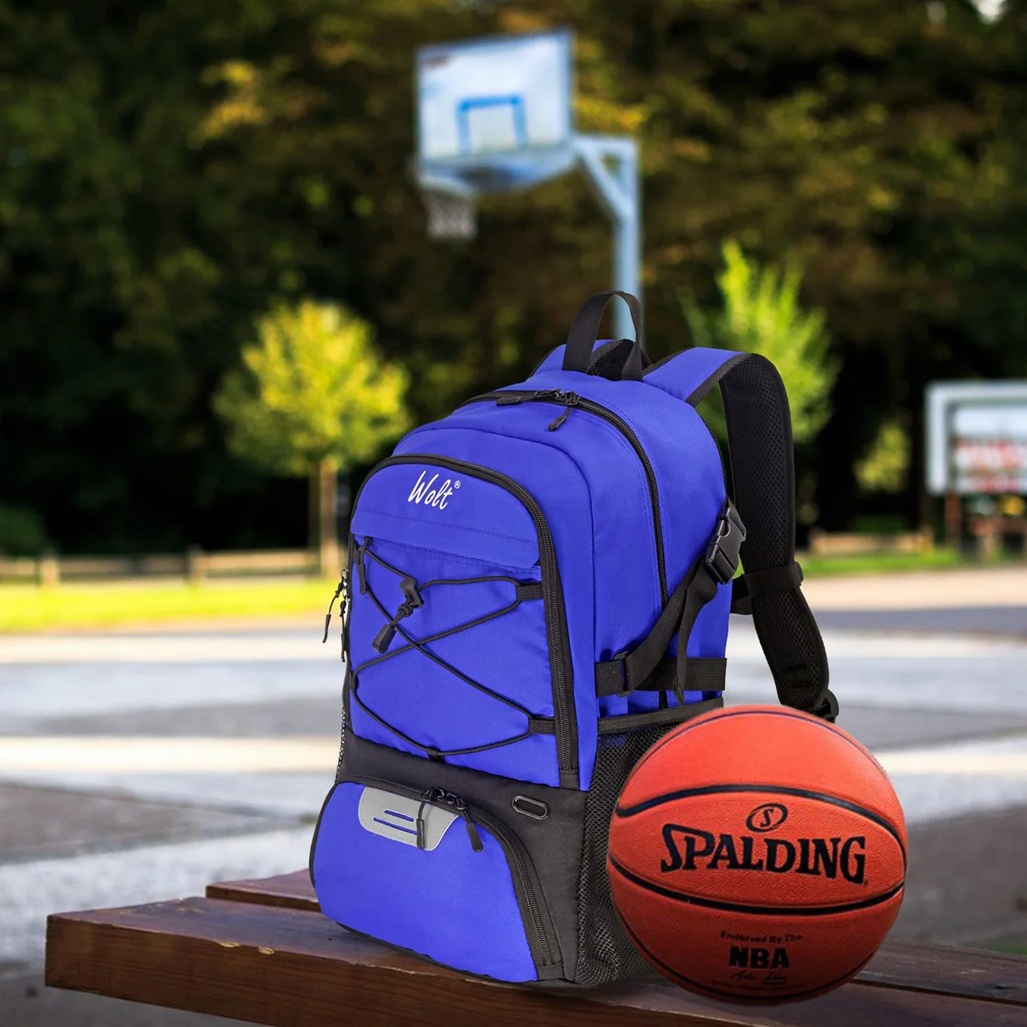 WOLT Mochila de fútbol con compartimento para botas y soporte para pelotas