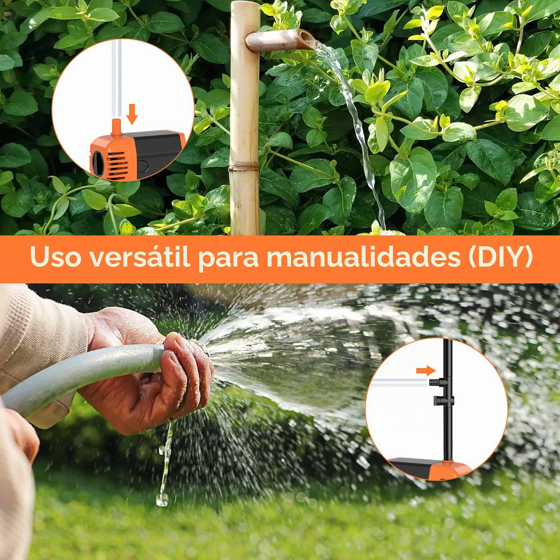 Biling Bomba solar para estanque de 35 W, 1500 L/H, silenciosa, con 4 boquillas, fuente solar con manguera de arroyo para estanques de jardín de hasta 1500 L, fuente solar para manualidades, fuente de