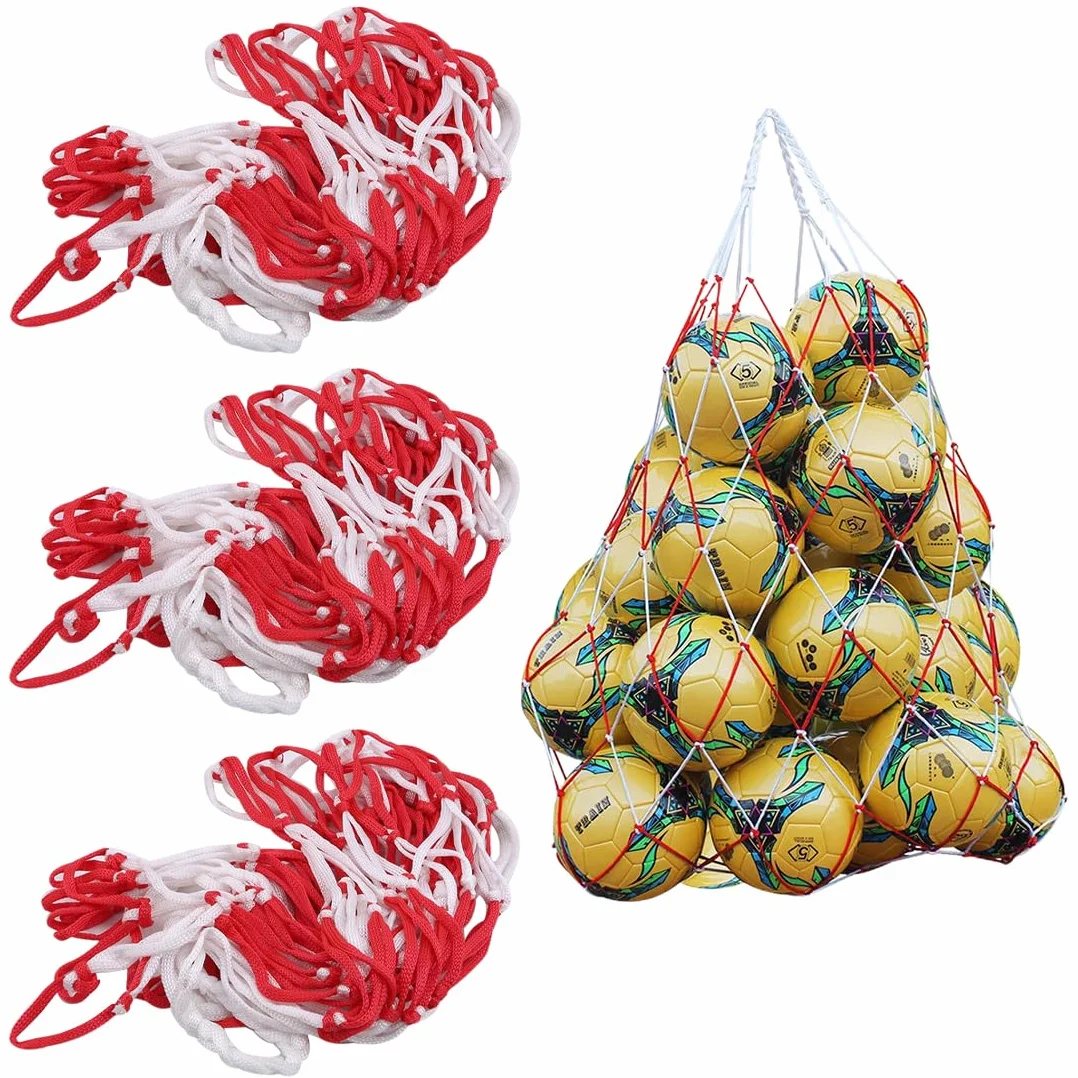 Bolso de Malla de Fútbol Gran Capacidad, Red de Almacenamiento para Balones, Poliester, 10-15 Bolas