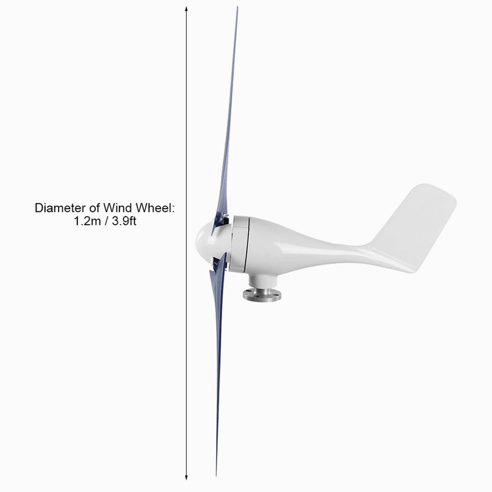 Pissente Generador de Viento de 800 W, Kit de Generador de Viento Pequeño con Fibra de Nailon, Alternador de Imán Permanente de 3 Palas, Arranque bajo a 2 M S para Carga de Batería Doméstica Marina