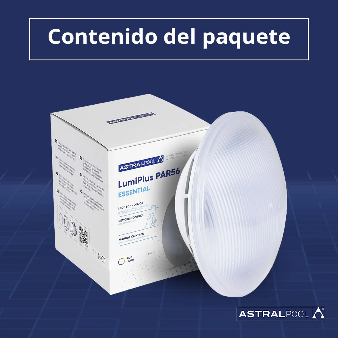 Lámpara Led - Subacuática - Par56 - Piscina - Reemplazo de Luces Halógenas y Focos - Compatible con Proyectores Par56 - Color: Blanco - Astralpool