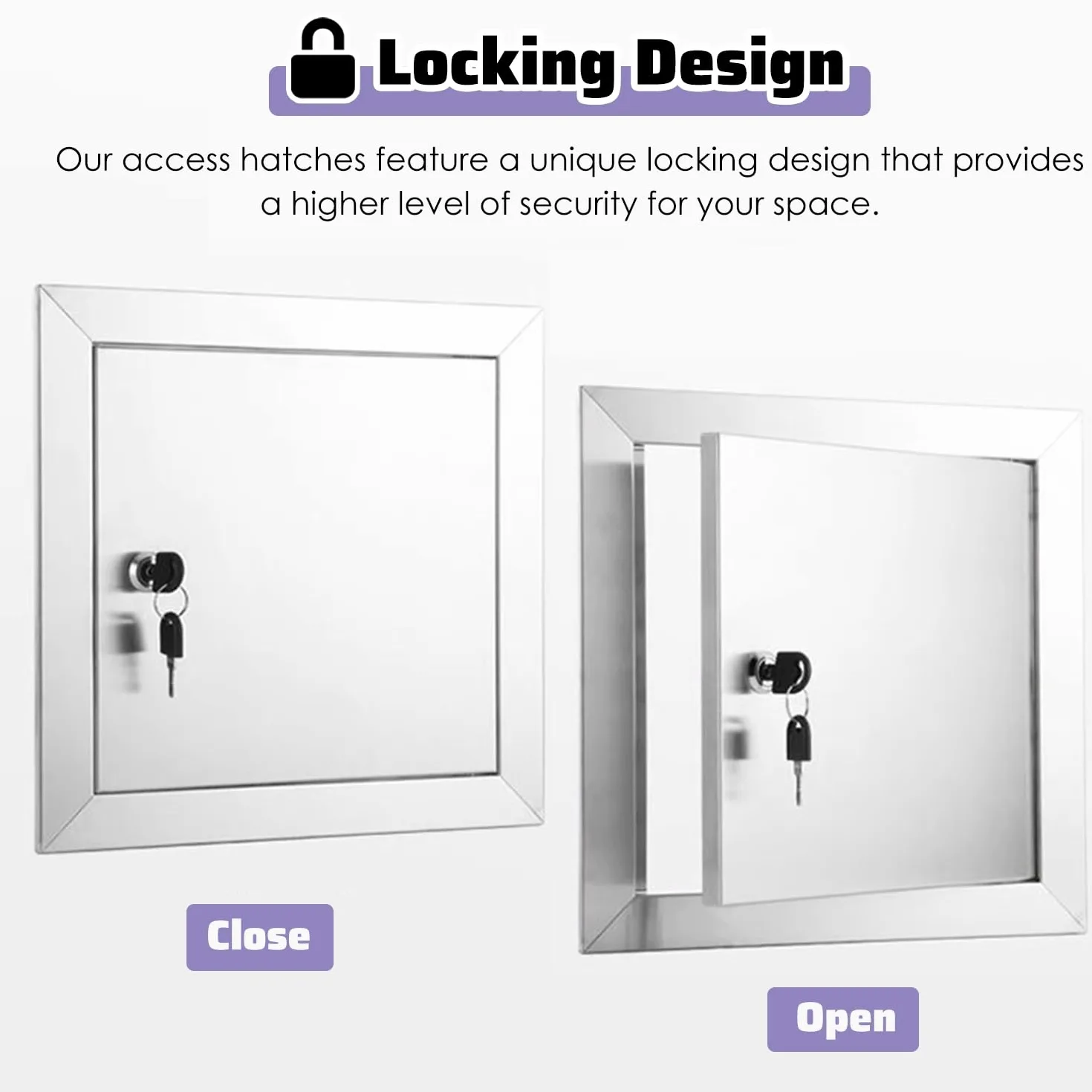 Puerta de Acceso de Acero Inoxidable 304 con Llave para Pared Techo Suelo 22x32cm