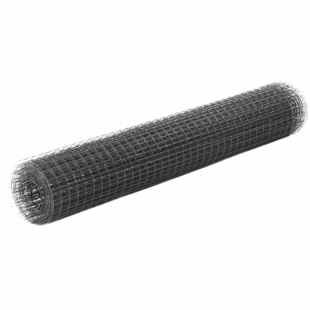 Alambrada de gallinero Acero Revestimiento PVC Gris 25x1 m, Valla Jardin, Malla Metalica, Vallas Metalicas, Vallas De Obra, Rejilla Metalica, Alambre De Espino - 143643