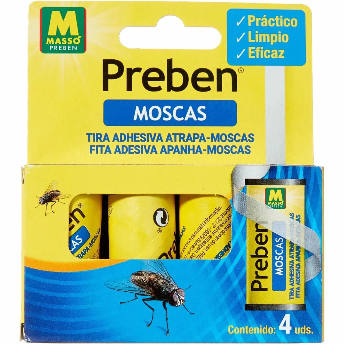 Preben 231277 flycatcher 4 pieces, yellow, 91 x 11 x 2.3 cm