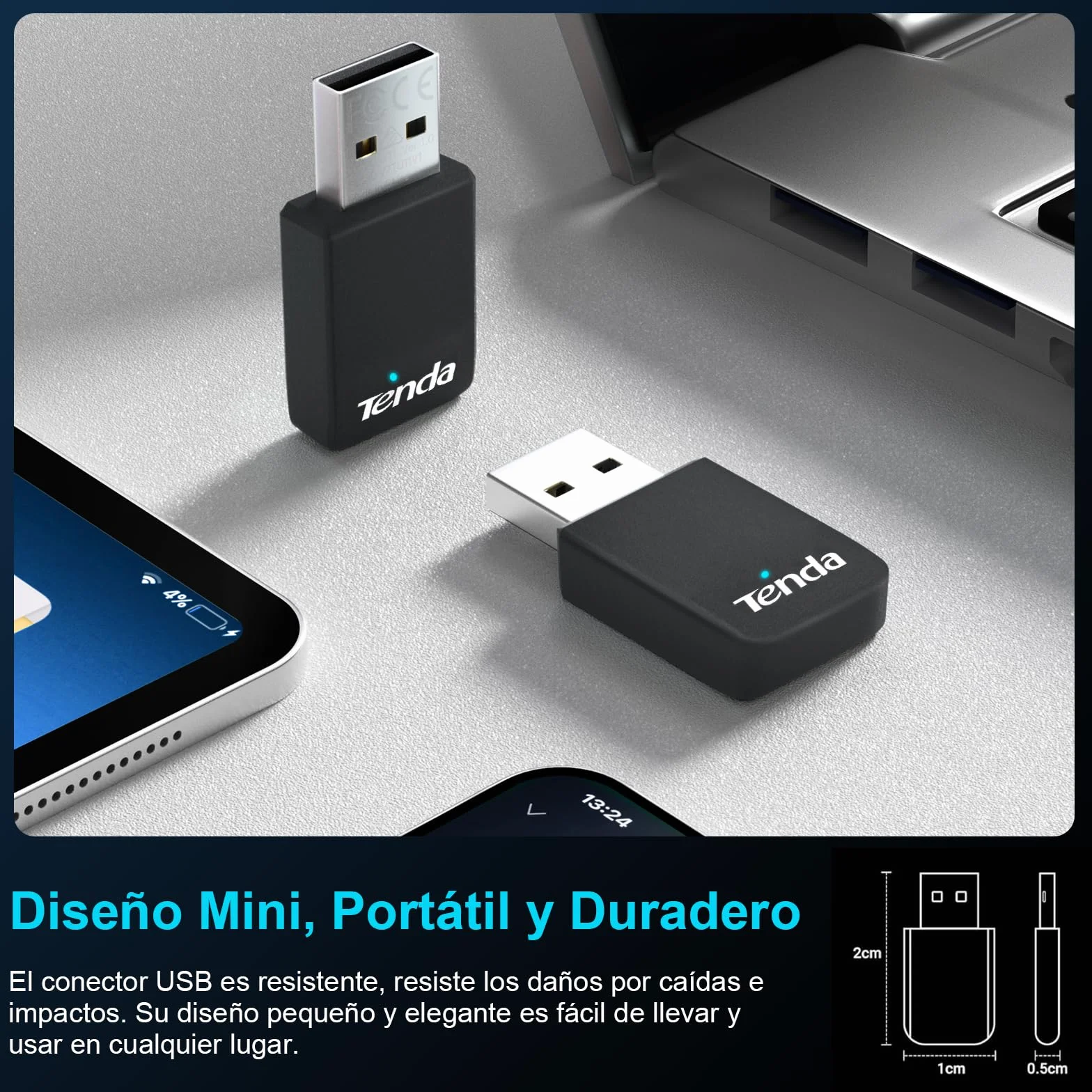 Tenda AX900 U11 Adaptador WiFi USB WiFi 6 Doble Banda 5GHz 2.4GHz Compatible con Windows 11/10/7