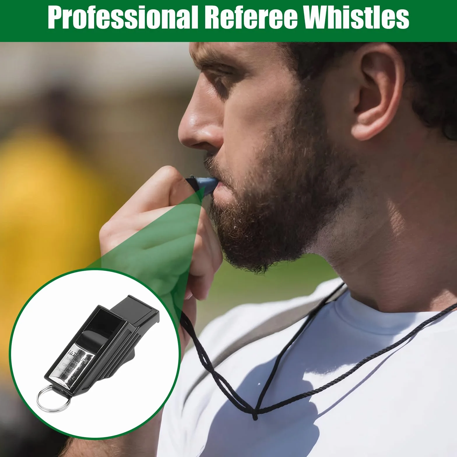 Juego de Árbitro Profesional con Silbato, Tarjetas Roja y Amarilla, Tarjetero y Funda Protectora para Fútbol