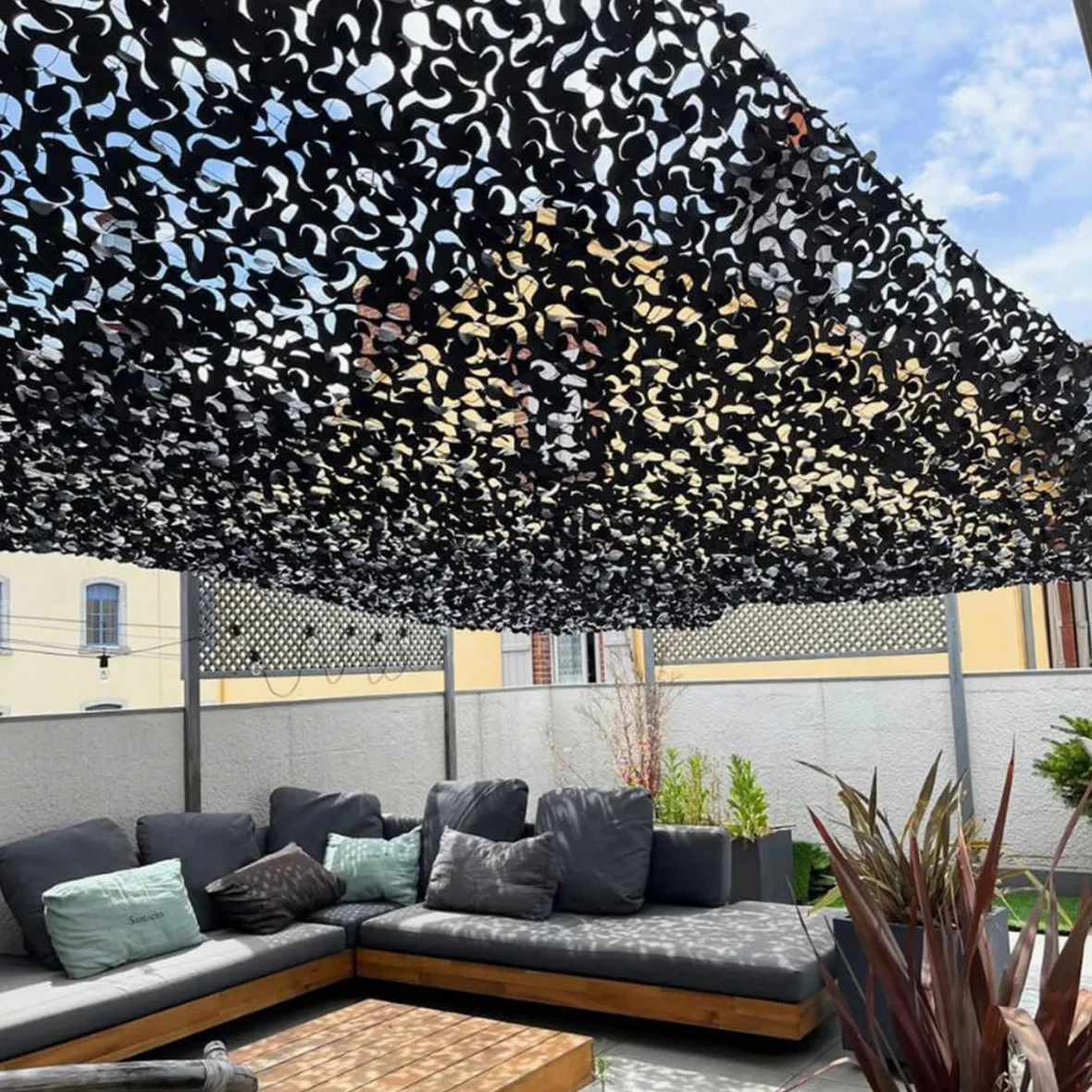 Red Militar de Camuflaje Reforzada Negra | Alta Gama | Protección Solar y Vela de Sombra Anti-UV para Terraza, Pérgola, Jardín, Caza, Airsoft, Cortina Decorativa Resistente y