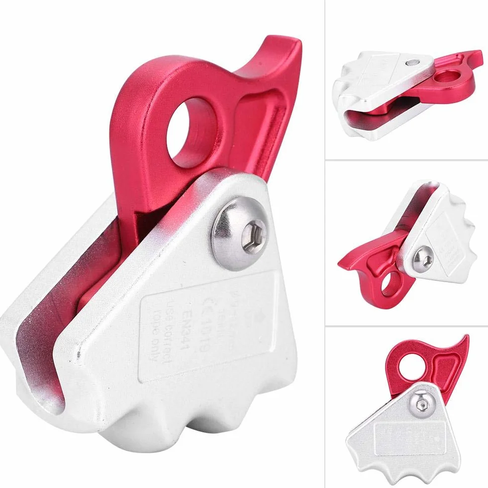 Descensor de Escalada Autofrenante 15 KN para Cuerda 9-12 mm, Equipo de Rappel para Bomberos