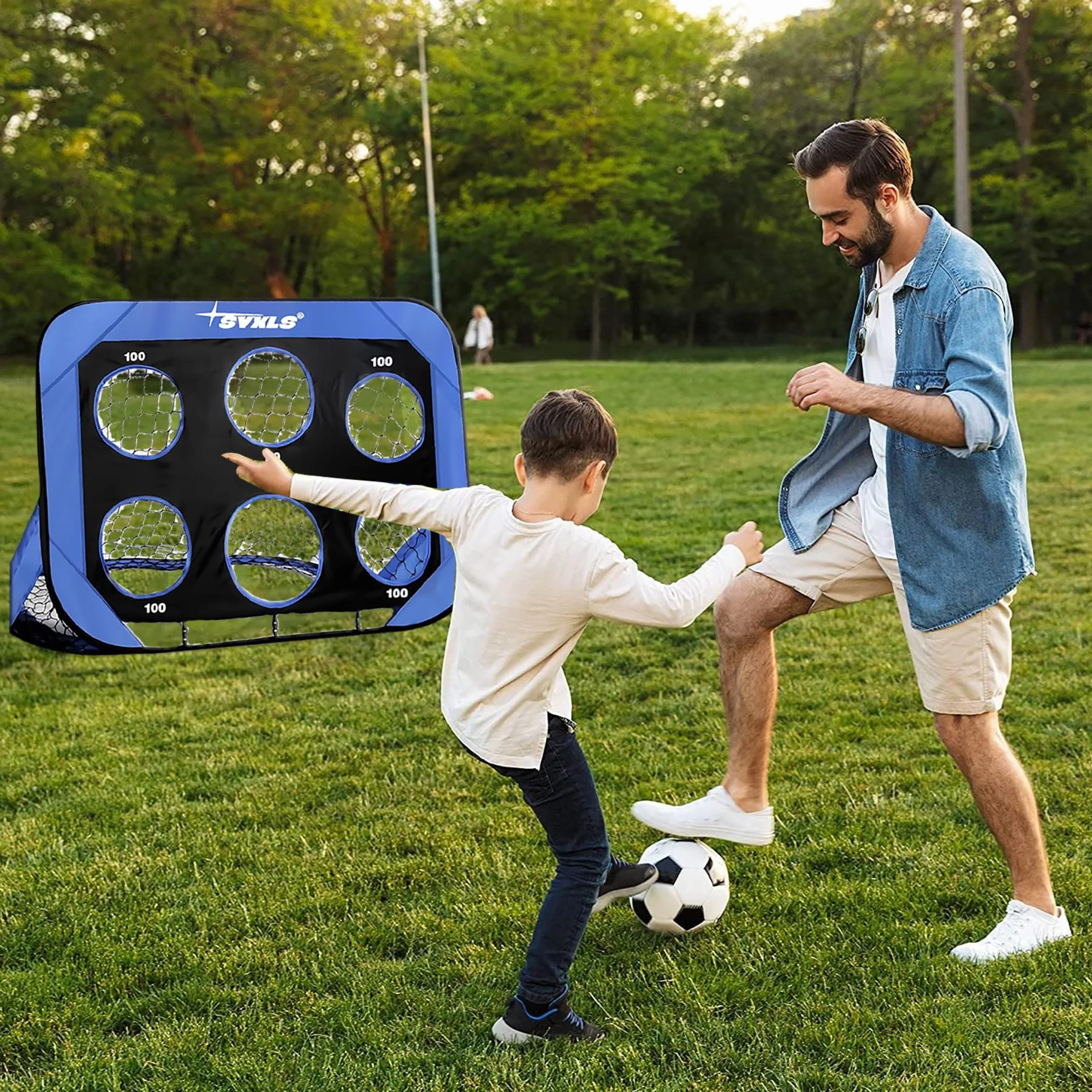 Portería de Fútbol Infantil 4 en 1 Portátil Extraíble para Entrenamiento Interior y Exterior