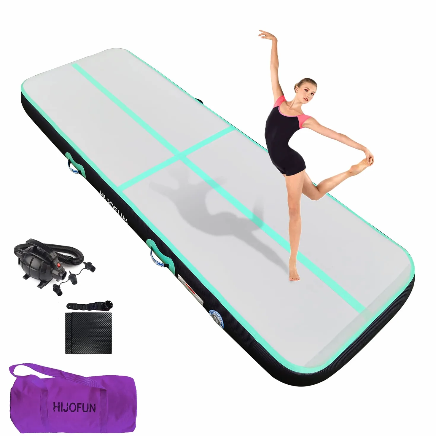 Alfombrilla de gimnasia inflable 3 m 4 m 5 m 6 m con bomba 10 cm 20 cm grosor cojín acrobacias tumbling yoga taekwondo