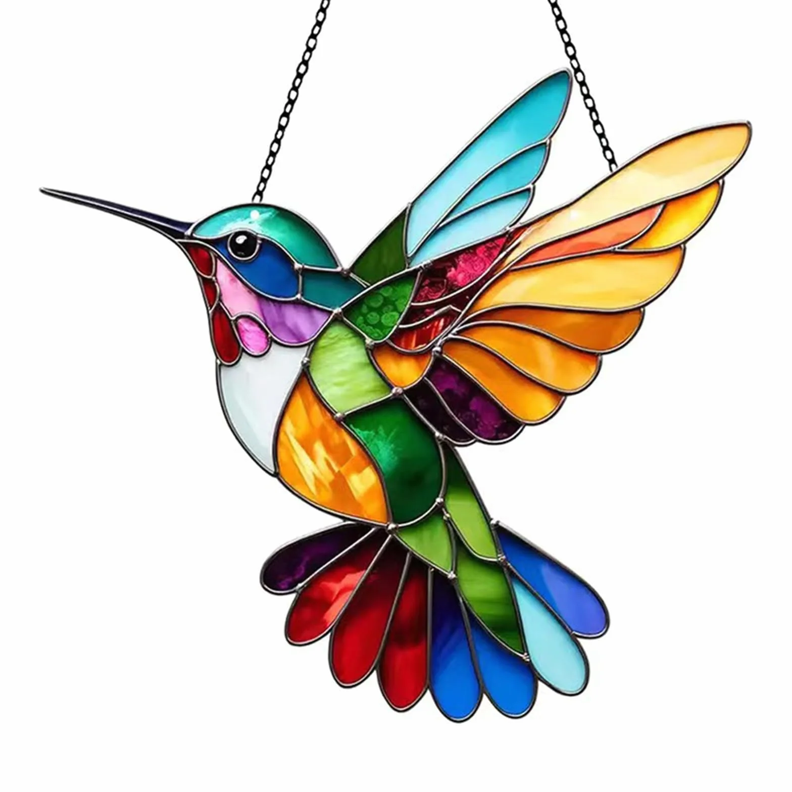 Atrapasol de Colibrí, Atrapasol Acrílico con Colibríes de Colores, Decoración Acrílica 2D para Ventana, Regalo para Amantes de Las Aves, para Ventanas, Patios, Paredes, Hogar y Jardín