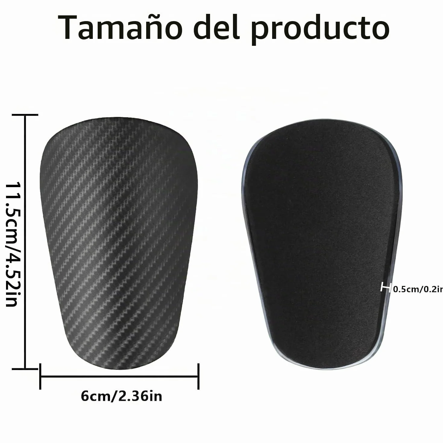 YUNYU Espinilleras fibra de carbono 11,5x6 cm protectores piernas fútbol espuma EVA juego 2 piezas