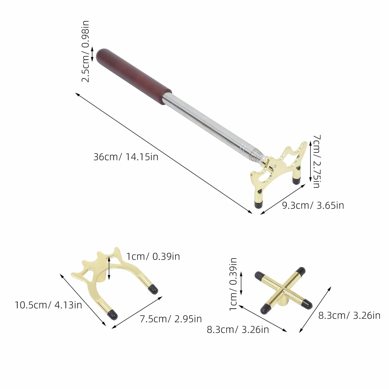Puente Telescópico para Billar TOYANDONA, Aleación de Aluminio, Cabeza Desmontable, Antideslizante