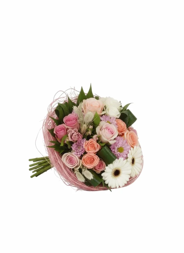 Ramo de Estructura Natural DECOALIVE de Flores Rosas Frescas con Diseño Elegante