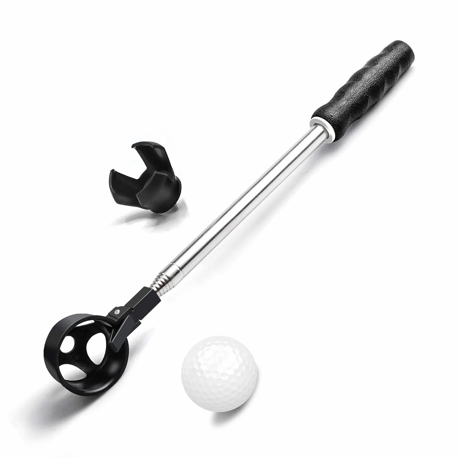 Recuperador de Pelotas de Golf Telescópico de Acero Inoxidable para Agua con Agarrador para Putter, 2 m