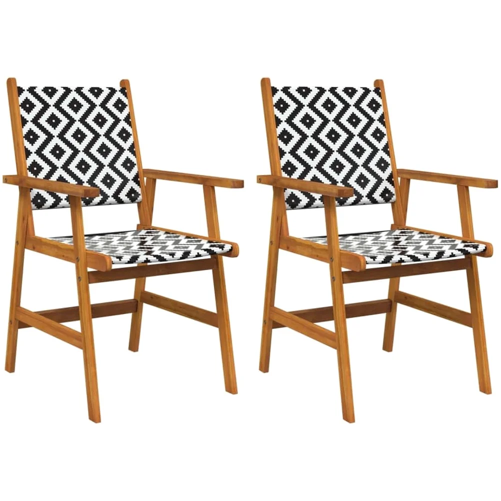 vidaXL 2X Madera Maciza de Acacia Sillas de Jardín Asiento Butaca Patio Terraza Balcón Comedor Muebles Mobiliario Exterior Duradero