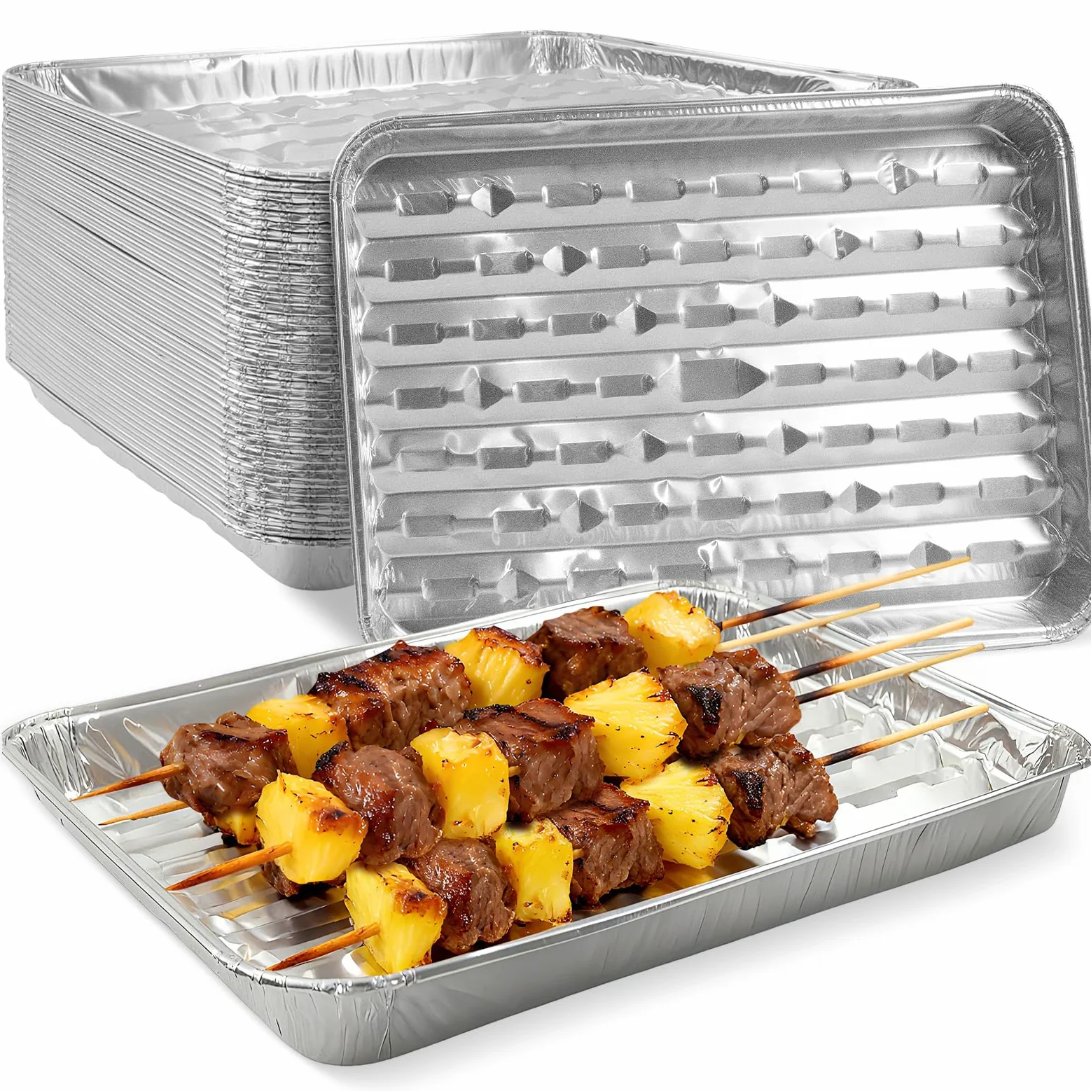 40 paquetes de sartenes extragrandes de papel de aluminio resistente, bandejas desechables para barbacoa, catering, perfectas para restaurantes de cangrejos de río de 12 x 9 pulgadas