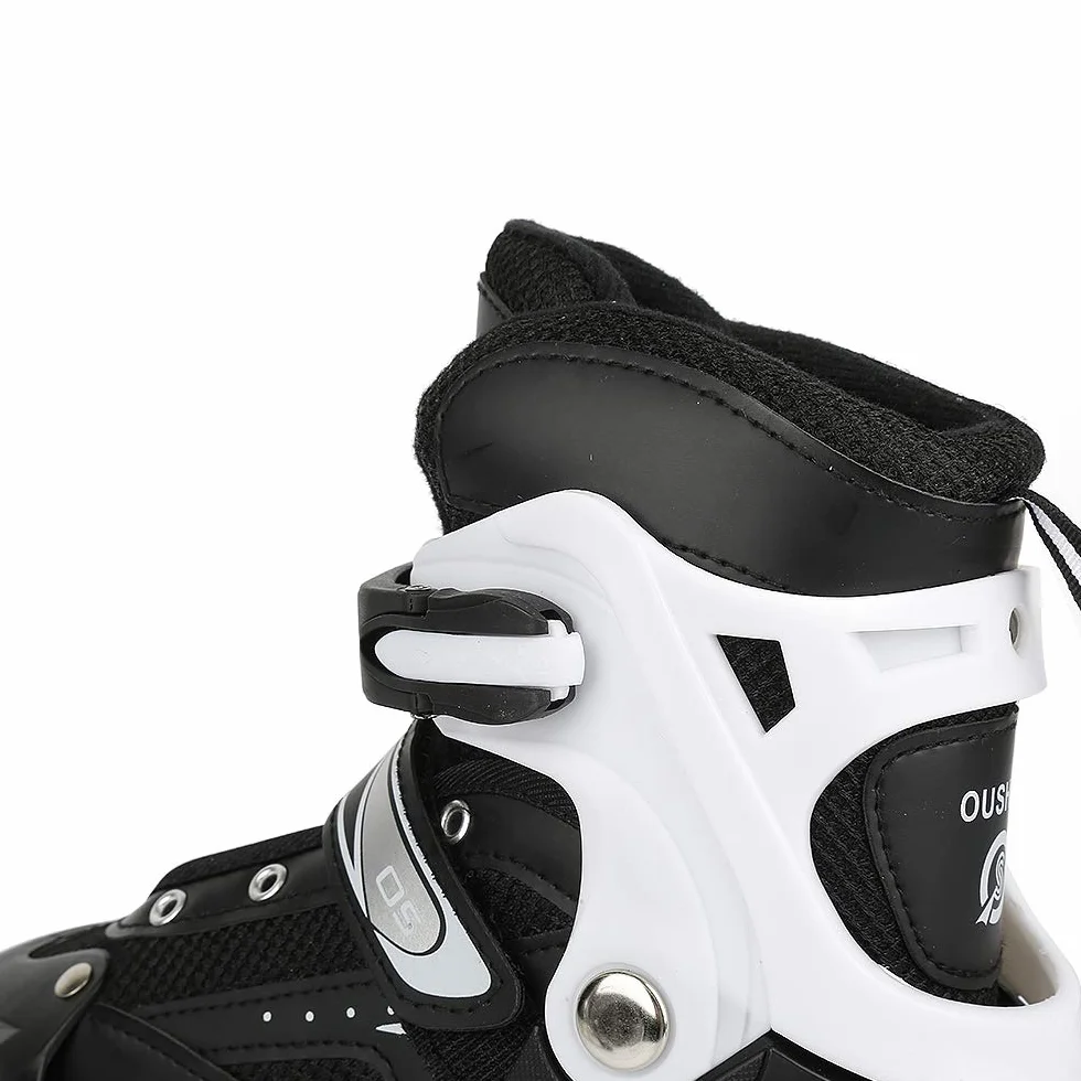 Patines ajustables 4 en 1 para niños y adultos – Inline Skates de hielo – Rodamiento ACEB7 – Negro (talla 35-38)