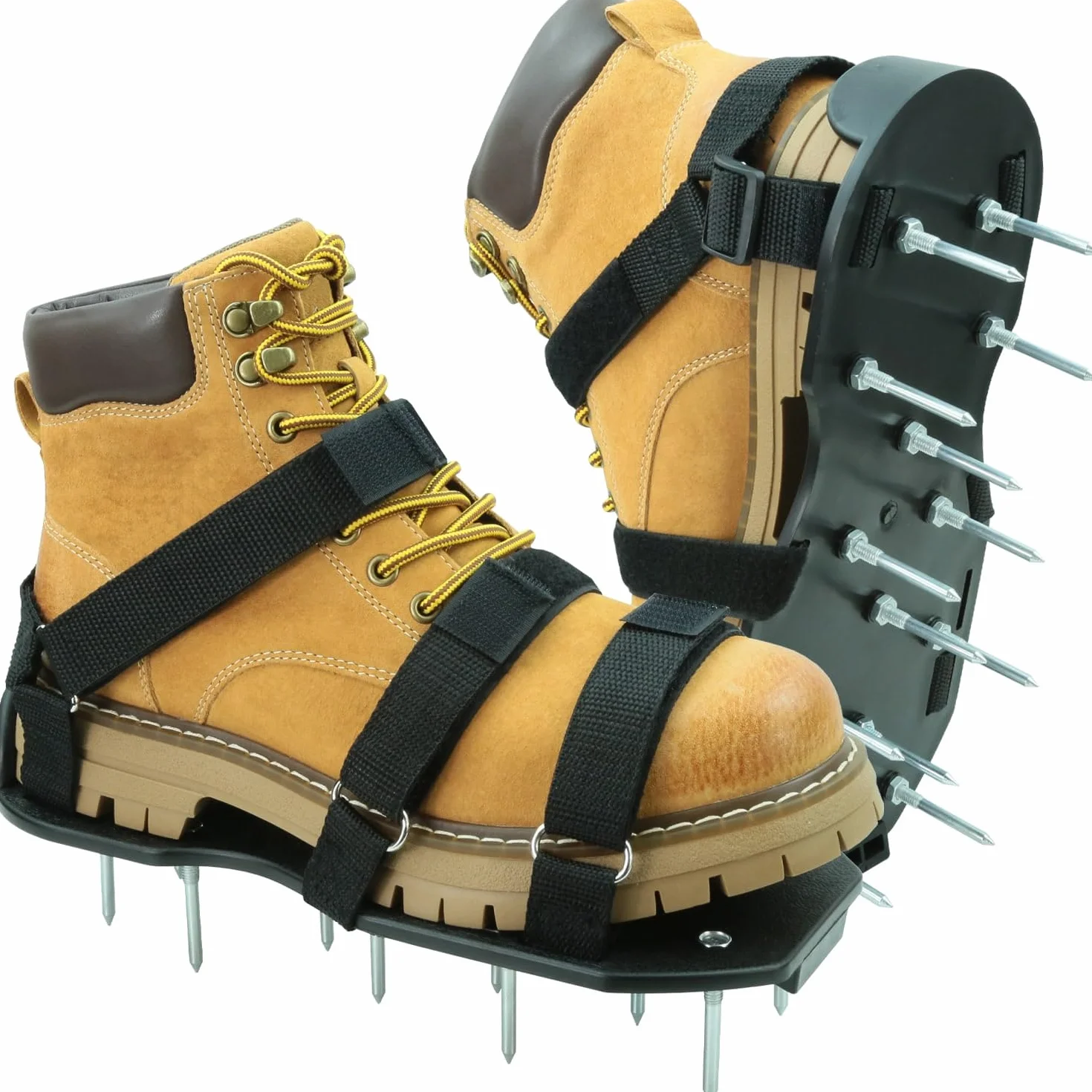Zapatos Escarificador Cesped, Sandalias Aeradoras Con Picos Y Cierres De Gancho Para Airear Eficazmente El Suelo Del Aireador Césped Tamaño Universa Aerador Para Jardín Patio Sin Instalación