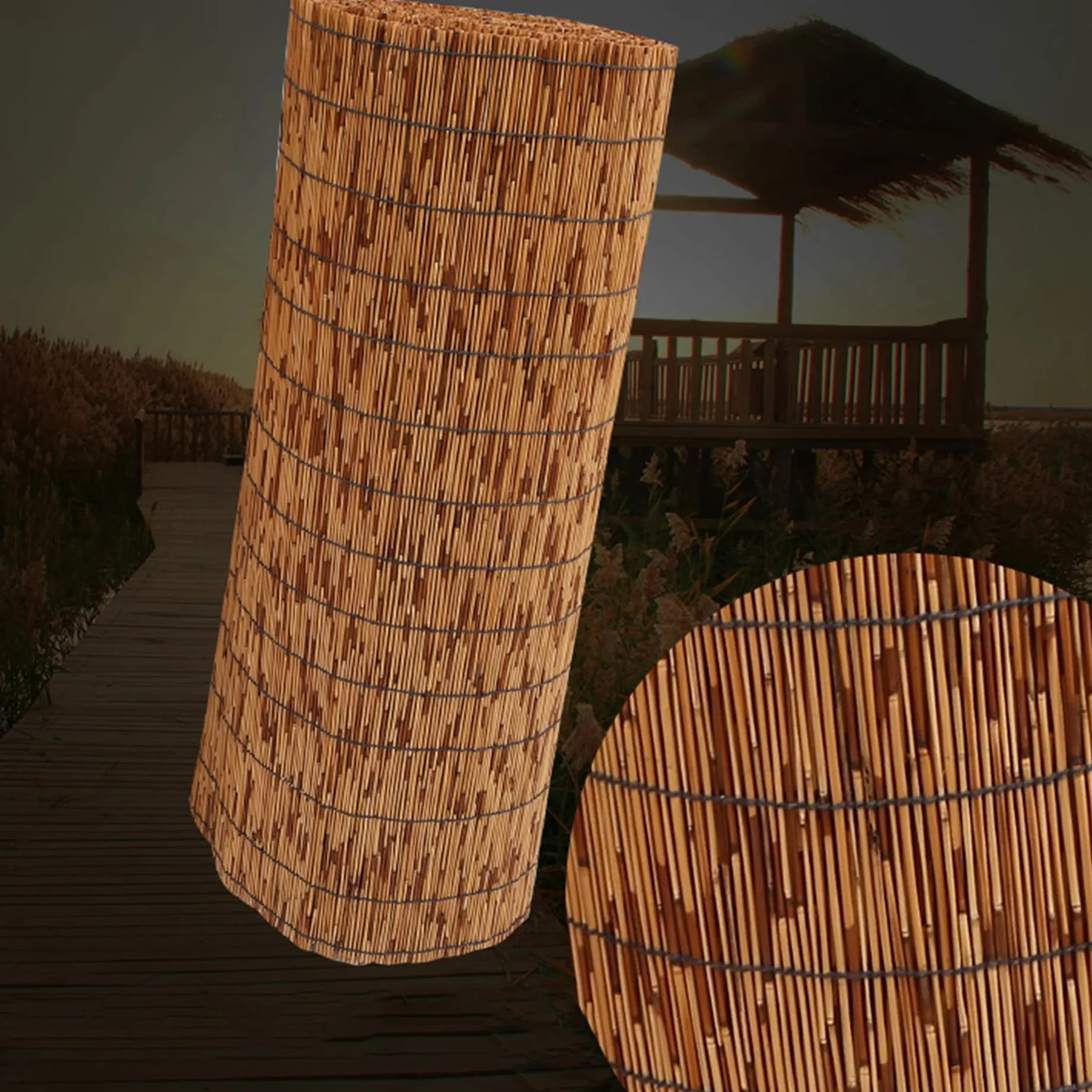 Cañizo Natural Bambú,Pantalla De JardíN,Rollo De Valla De Caña,Estera De Mimbre Privacidad Natural,Mimbre Ocultacion,Pantalla De Privacidad,Valla De Bambú,para Balcón Terraza Jardín Exterior ( Color :