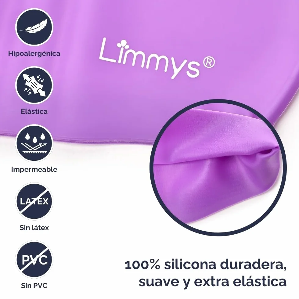 Limmys Gorro de Silicona para Niños Suave Elástico Antideslizante Flexible Protección de Oídos Sin Látex
